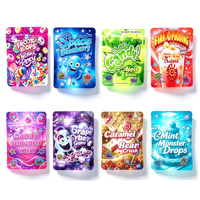 En stock Nouveau design Sachets Mylar doubles 2 en 1 de 3,5g 8th Stand up Pouch Cali Packs, anti-odeur, à fermeture éclair et auto-scellants