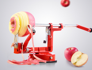 Éplucheur, trancheur et dénoyauteur manuel pour pommes et pommes de terre, en acier inoxydable, robuste, avec base à ventouse, écologique - Product Image 4