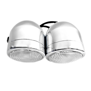 <span class=keywords><strong>Phare</strong></span> de <span class=keywords><strong>moto</strong></span> double <span class=keywords><strong>rond</strong></span> classique <span class=keywords><strong>vintage</strong></span> chromé pour motos personnalisées - Product Image 4