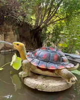 Sculpture d'une tortue de mer géante pulvérisant de l'eau pour figurines de jardin, statues pour pelouse, cour, intérieur - Décoration extérieure tortue