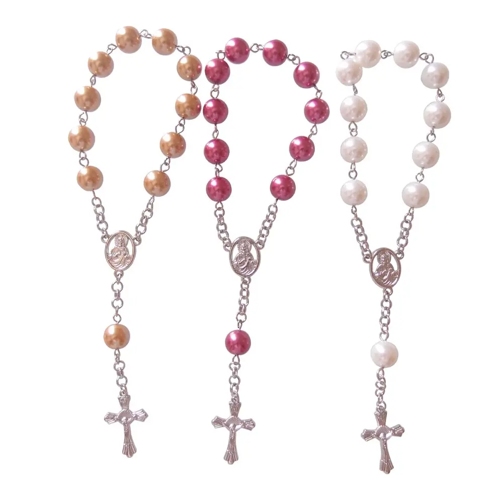 Sundysh Wholesale Finger Rosary, Holy Christening Mini Rosary Baptism Favor , Christian First Decade Communion Rosaries
