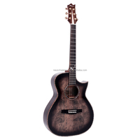 All Solid Acoustic Guitar 40 Inch Thinbody Florentine Cutaway Bear Claw Spruce Walnut Acoustic Guitar High End Guitar