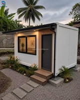 Rumah Kontainer Prefab Panel Sandwich EPS Modern, Rumah Modular Portabel untuk Hotel, Kantor, Kios, Booth, Toko