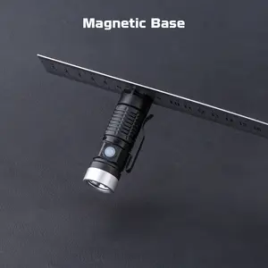 Senter EDC isi ulang magnetik, lampu taktis kecil 500 lumen tinggi