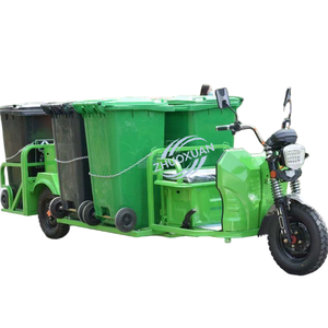 Tricycle électrique de voirie à 6 bacs avec pare-soleil, capacité de charge de 100-200 kg, autonomie de 50-70 km, pour le transfert de déchets résidentiels et urbains - Product Image 5