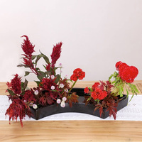 Plateau en céramique en forme d'éventail de fleurs en forme d'éventail en forme d'éventail style Lin fleur art kenzan arrangement floral ustensiles style chinois