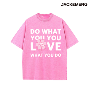 T-shirt Oversize in Cotone Lavato Morbido con Stampa Floreale e Citazione a Tema Cibo 'Do What You Love Life' Stile Retrò Casual Magazzino USA - Product Image 5