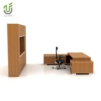 Bureau de direction ergonomique iULTRA Premium extra large avec étagère et panneau frontal pour les tâches administratives et professionnelles