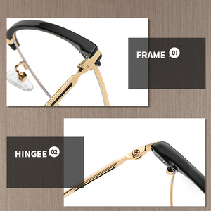 Bleu reflet optique ordinateur tr90 inoxydable noir sourcil or oculos anti luz azul femmes hommes 2024 bluelight lunettes - Product Image 5