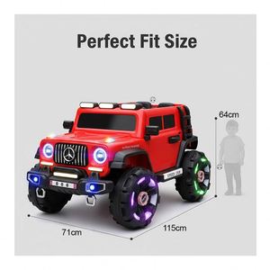 Voiture électrique tout-terrain pour enfants, en plastique, avec moteur 390, feux latéraux LED, batterie 12V7Ah, intérieur spacieux pour des balades fluides - Product Image 4