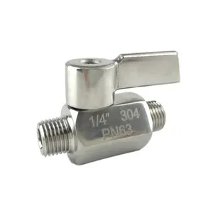 Stainless Steel Mini Ball Valve for Brewing 1/8 1/4 3/8 1/2 3/4 1 BSP NPT Male to Male