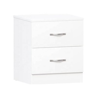 Table de chevet à 2 tiroirs pour salon, commode de chambre à coucher en bois blanc, table de chevet