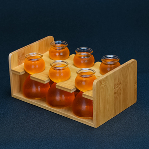 Ensemble de verres à cocktail avec Logo personnalisé, verres à whisky, abricot, verre de mélange, jus de boisson, avec support en bois, 1 pc - Product Image 4