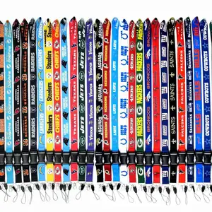 American Football 32 Colors Keychain Holder Safety Polyester Neck Straps Lanyard for phone,key lanyard