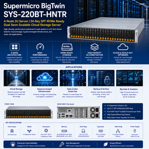 Servidor Supermicro BigTwin SYS-220BT-HNTR de 4 Nodos, 2U, 24 Bahías SFF, Preparado para NVMe, Doble Xeon Escalable, Servidor de Almacenamiento en la Nube - Product Image 2