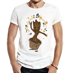 T-shirt décontracté à manches courtes en maille sérigraphiée Venom <span class=keywords><strong>Groot</strong></span> Gardiens <span class=keywords><strong>de</strong></span> <span class=keywords><strong>la</strong></span> <span class=keywords><strong>Galaxie</strong></span> blanc pour hommes et femmes – Vente en gros - Product Image 2