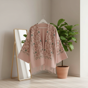 Abayas de Cachemira Bordadas Personalizadas, Kimonos de Pashmina para Mujer - Product Image 1