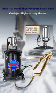 เครื่องจ่ายน้ำมันอัดลมแบบถัง 35 ลิตร ปั๊มจ่ายจาระบีแบบใช้ลม 9 แกลลอน ปั๊มจาระบีแรงดันสูงแบบนิวเมติก พร้อมปืนจ่ายจาระบี สายยาว 4 เมตร - Product Image 2