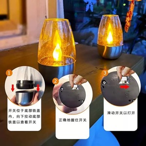 Lámpara de Vela Simulada con Energía Solar, Impermeable para Exteriores, Decorativa para Jardín, Luz Nocturna, Luz Ambiental para Mesa de Vino - Product Image 2