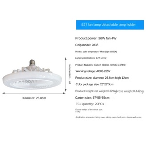 Ventilateur de plafond intérieur moderne et simple alimenté par USB Télécommande silencieuse pour usage domestique - Product Image 2
