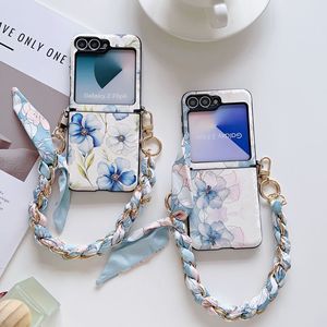 Elegante Funda para Teléfono con Diseño de Flores para Samsung Z Flip 3-6, Funda Plegable de Cuero PU con Cobertura Total para Huawei <span class=keywords><strong>Pocket</strong></span> 2, Moto, Vivo X - Product Image 2