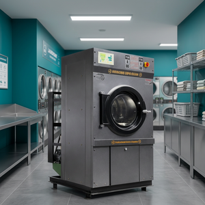 Séchoir industriel automatique 15 kg, équipement de blanchisserie commercial électrique avec alimentation 380 V, autonettoyant et anti-plis - Product Image 3