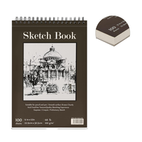 Carnet de croquis personnalisé de haute qualité, 200 pages, couverture en papier, reliure spirale, 100 feuilles de papier aquarelle, pour les étudiants en art, crayon