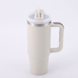 Mug de voyage H2.0 avec poignée, 40 oz, double paroi isolée, couvercle, paille, antidérapant, couleur personnalisée OEM - Product Image 1