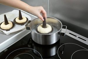 Nhà sản xuất bánh mì tròn với 3 khuôn bánh mì tròn cá nhân, màu nâu, khuôn bánh rán, bộ khuôn bánh mì tròn, khuôn silicon hình nón để nướng - Product Image 2