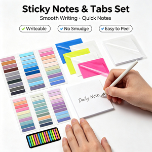 Ensemble de notes autocollantes et d'onglets SK, blocs-notes autocollants codés par couleur, marqueurs d'index, organisation multi-styles, faciles à utiliser - Product Image 5