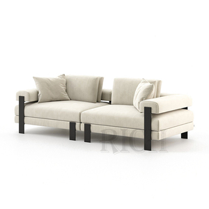 Thấp Cánh Tay Ghế Thoải Mái Bọc Màu Xám Ghế Trường Kỷ <span class=keywords><strong>Couch</strong></span> Cho Bán Đồ Nội Thất Phòng Khách Hiện Đại Sofa Ý Nhung Sofa Màu Xám - Product Image 5