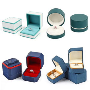 Luxury Jewelry Packaging Ring Box Custom Velvet Hardboard Jewelry Case Packaging Boxes Jewelry