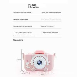 Câmera Digital com Design de Rosto de Gatinho para Meninas e Meninos, Tela Full HD de 2.0\", Foco Fixo, Sensor CMOS de Ângulo Lateral de 180°, MicroSD de 32G Integrado - Product Image 6