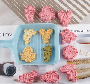 Homesun Bộ dụng cụ cắt bánh quy sinh vật biển 8 cái/hộp gồm 8 chiếc dụng cụ cắt bánh quy lớn cho sinh vật biển cá heo rùa tôm hùm cá mập - Product Image 2