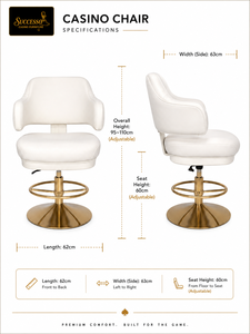 <span class=keywords><strong>Chaise</strong></span> de casino pivotante SUCCESSOR pour salle de poker VIP, idéale pour le baccarat, la <span class=keywords><strong>roulette</strong></span> et les machines à sous - Product Image 4