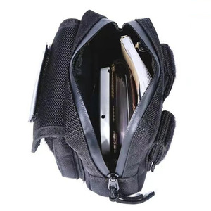 Doppellagige, sofort einsatzbereite, kleine taktische Hüfttasche für Outdoor-Aktivitäten mit Reißverschluss, schwarz, multifunktional, zum Umhängen am Gürtel - Product Image 6