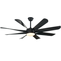 Ventilateur de plafond moderne HSG modèle 804, 62 pouces, moteur électrique DC, lumière intégrée, télécommande, 8 pales, matériau plastique, minuterie, pour maison et hôtel
