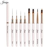 Pinceaux de nail art de haute qualité, manche en métal dégradé, liner/french/oval/ombre, pinceau à dentelle pour dessin de pétales, peinture thérapeutique