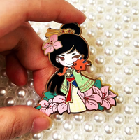 Grosir harga murah kustom lucu kartun peri lapisan emas logam keras Enamel Glitter layar sutra cetak pin kerah untuk hadiah