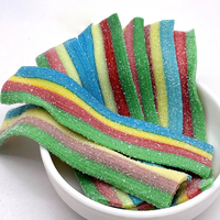 Halal Fruity Sour Belts Candy Gummy Candy Sweets Embalaje personalizado Disponible Fun Toy Candy
