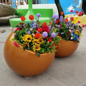 Prix d'usine, jardinières sphériques multicolores en résine et fibre de verre pour centre commercial/décoration extérieure - Product Image 4