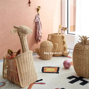 Cesta de Almacenamiento de Alta Calidad Hecha en Vietnam con Ratán para Decoración del Hogar, Cestas de Lavandería para Habitación Infantil, Ecológicas - Product Image 4