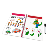 Cahier d'activités personnalisé pour enfants, reliure spirale, effaçable à sec, thème ferme, pour le contrôle du stylo, compatible marqueur effaçable à sec, impression usine