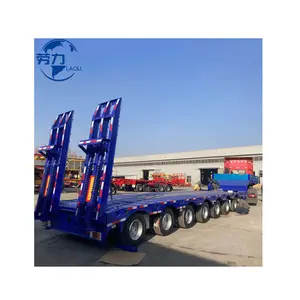 Multi-ejes 7 ejes 70 de alta resistencia Lowboy con suspensión neumática Low Bed Truck Lowbed Semi Trailer para la venta