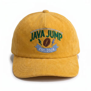 Casquette en velours côtelé non structurée à 5 panneaux avec logo brodé personnalisé OEM - Product Image 3