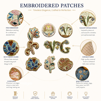 Écussons brodés floraux vintage personnalisés, thermocollants ou à coudre, badges monogrammes pour vêtements, vestes, sacs et accessoires vestimentaires