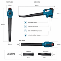 Garten-Laubbläser 600W Leistung 13m³/min Luftvolumen Leichtgewichtig Vielseitig für Strauchpflege Outdoor-Gartengeräte