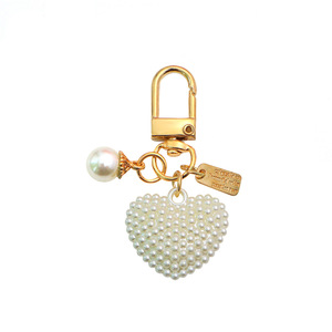 Elegante Portachiavi a Cuore con Perle, Ciondolo per Borsa Placcato Oro a Forma di U con Accento in Strass per Decorazione Borse da Donna - Product Image 6