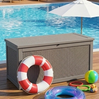 Boîte de rangement extérieure carrée en résine injectée imperméable de 60 gallons (227 L) pour terrasse et jardin