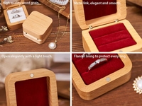 Boîte à bagues en bois 2 fentes bijoux bague boîte-cadeau bague Vintage présentoir étui pour cérémonie de mariage proposition fiançailles